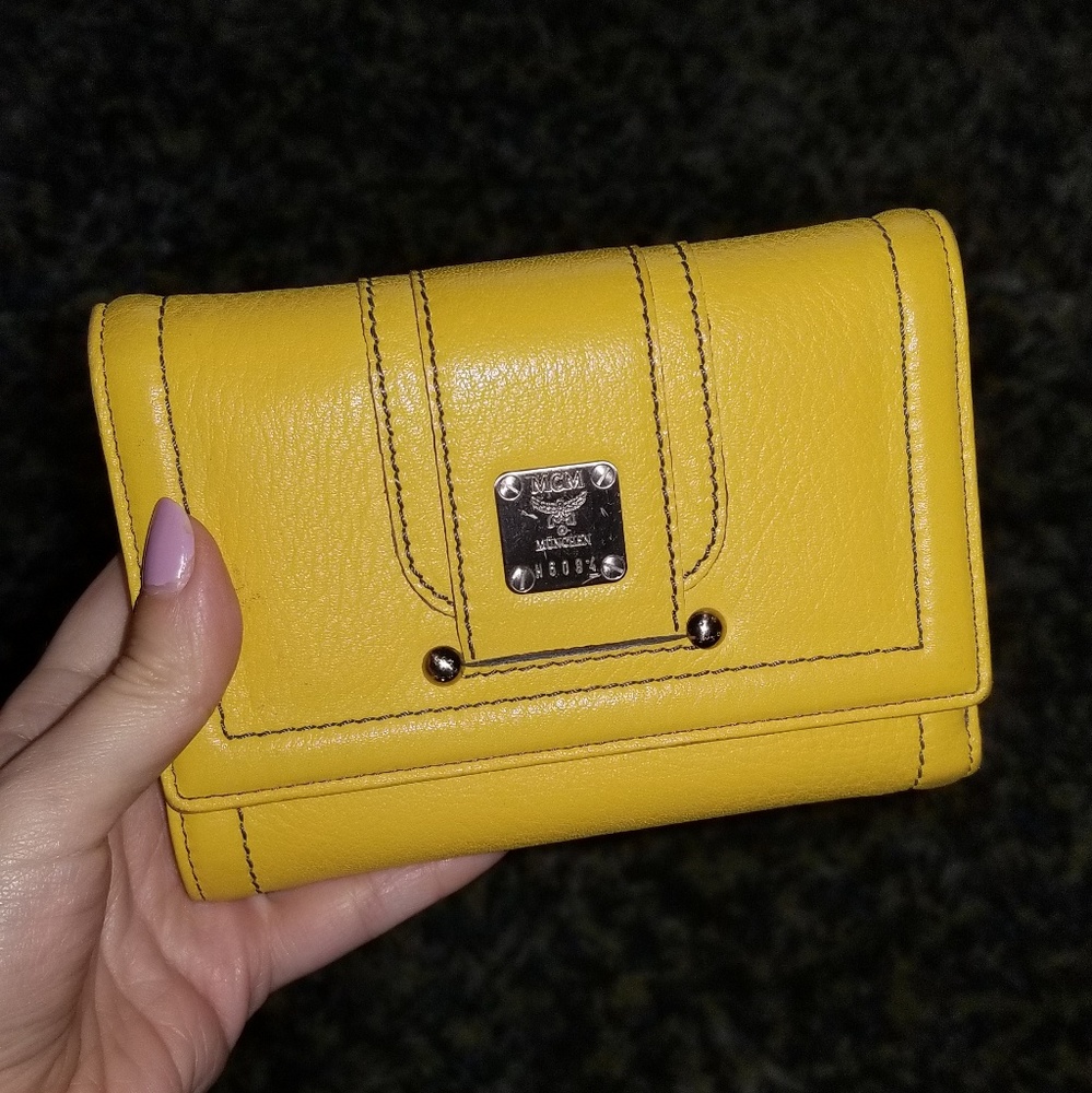MCM yellow wallet LIKE NEW Authentic
